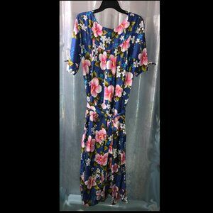 Vintage 60's Ui-Makai Hawaiian Tiki Dress/ MuuMuu  w/Belt - Excellent condition